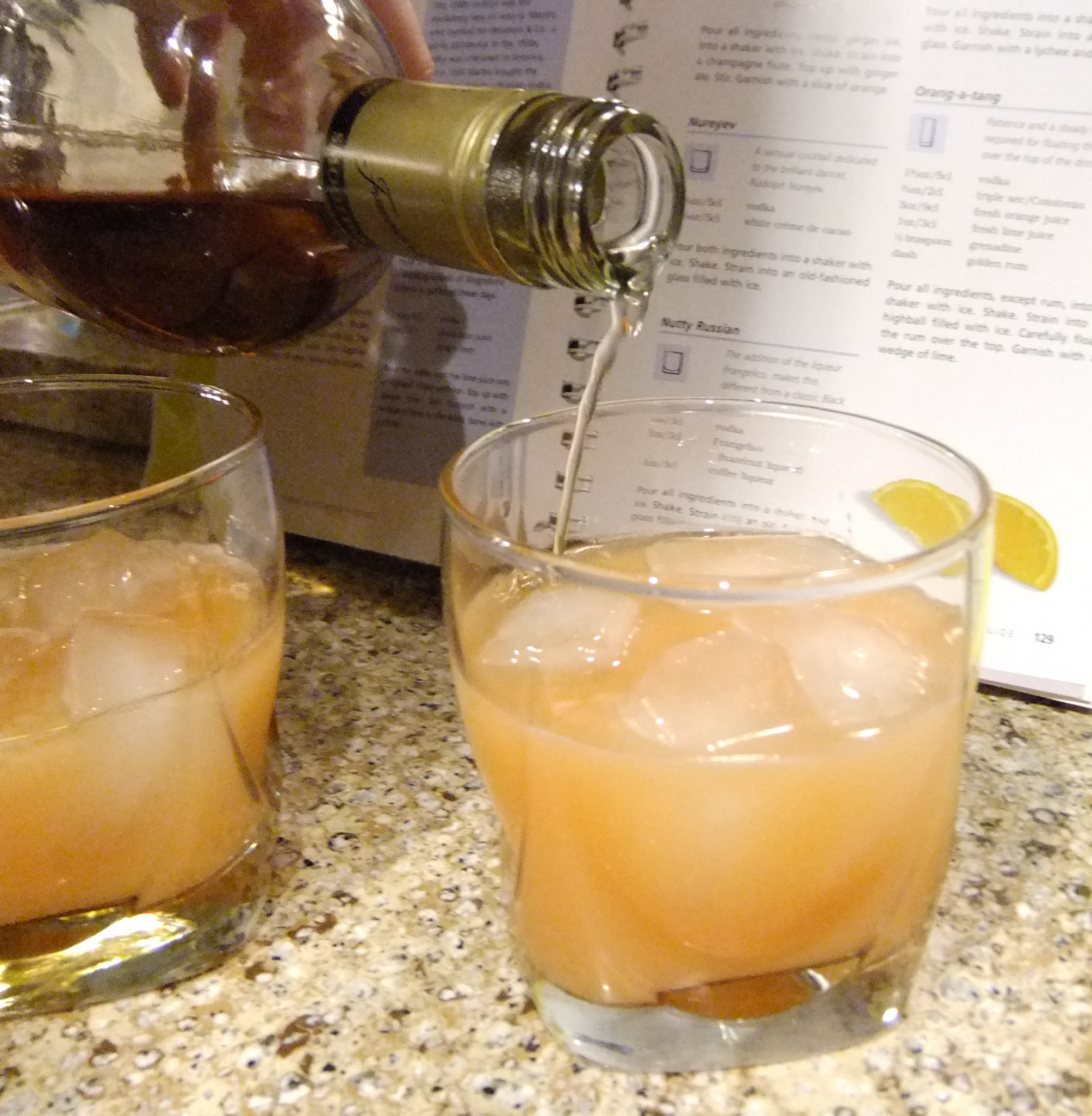 Floating the rum.